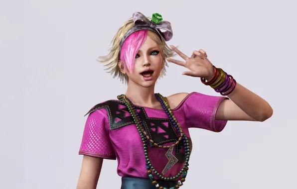 Picture look, girl, emo, gesture, Lollipop Chainsaw