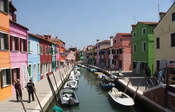 Picture home, Italy, Venice, channel, Burano island