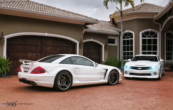 Picture white, house, Mercedes-Benz, Chevrolet, Mercedes, Camaro, Chevrolet, Camaro