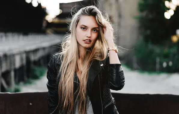 Picture look, pose, model, portrait, makeup, jacket, hairstyle, blonde