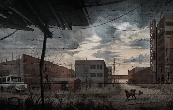 Picture dogs, figure, art, stalker, Stalker, blind dogs, S.T.A.L.K.E.R. Call of Pripyat, Call Of Pripyat