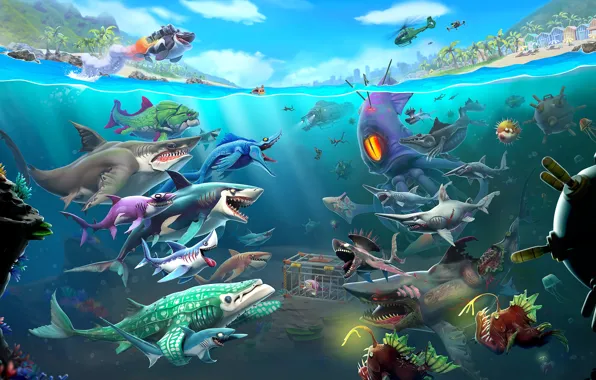 Wallpaper Game, VideoGame, Hungry Shark World for mobile and desktop ...