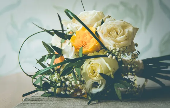 Picture roses, bouquet, wedding bouquet