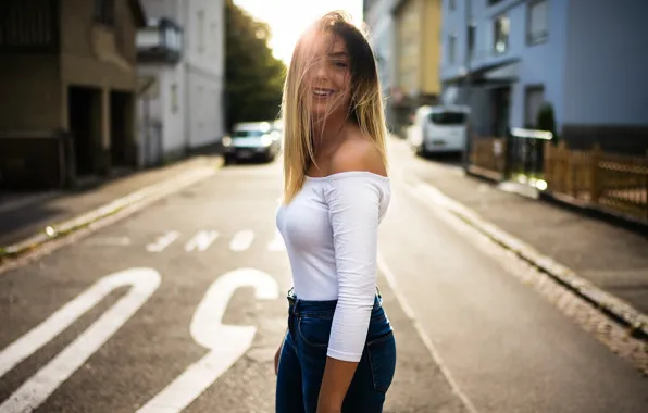 Look, the sun, pose, model, home, jeans, makeup, Mike