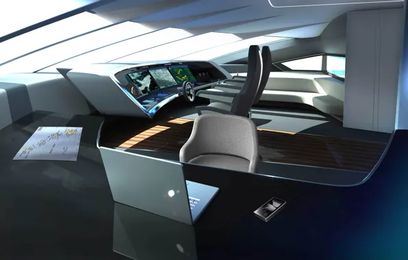 Design, style, interior, yacht, the wheel, Suite, yacht, cockpit
