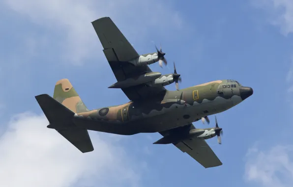 Picture the sky, flight, the plane, Lockheed, military transport, Hercules, C-130H