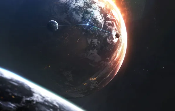 Stream, Stars, Planet, Space, Planet, The way, Planets, Art
