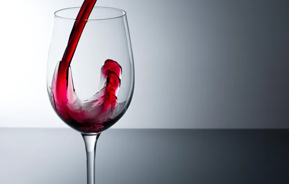 Glass, Wine, poured