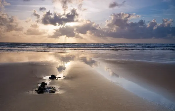 Picture sand, sea, stones, shore, Landscape