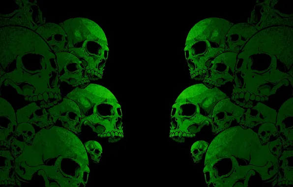 Picture orbit, green, darkness, teeth, black, human, skull, a lot