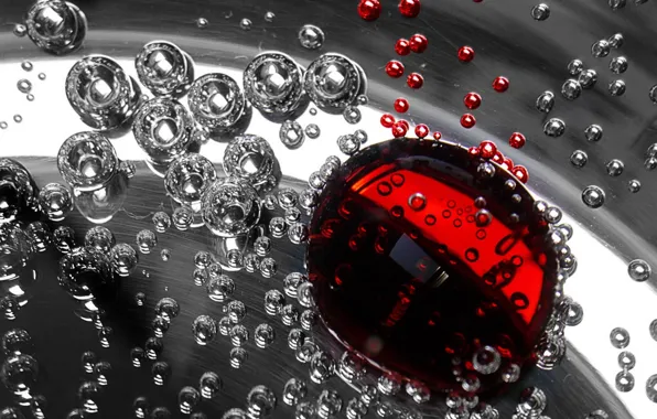 Red, liquid, Bubbles