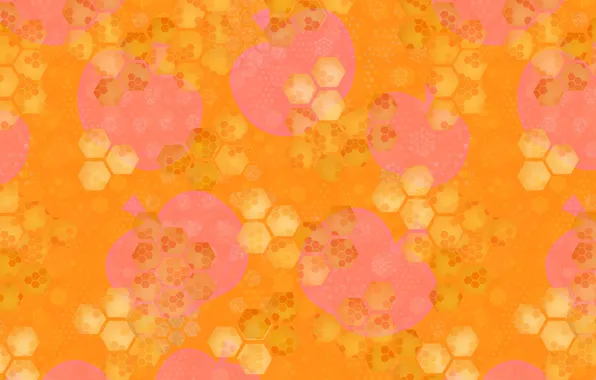 Orange, abstraction, pattern, graphics, cell, fractal, ornament, composition
