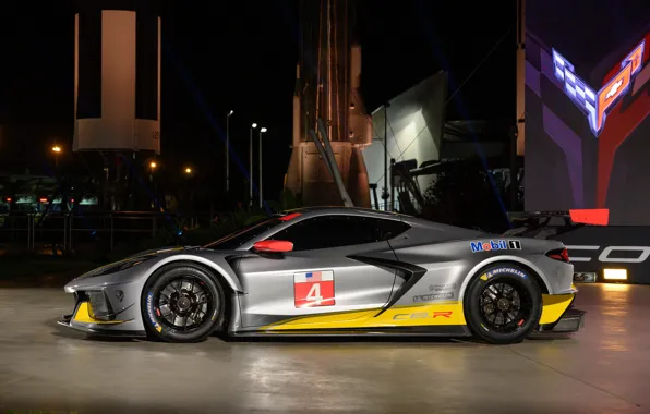 Corvette, Chevrolet, racing car, side view, 2020, C8.R