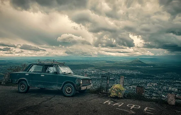 Picture machine, landscape, the city, view, index, cafe, penny, Lada