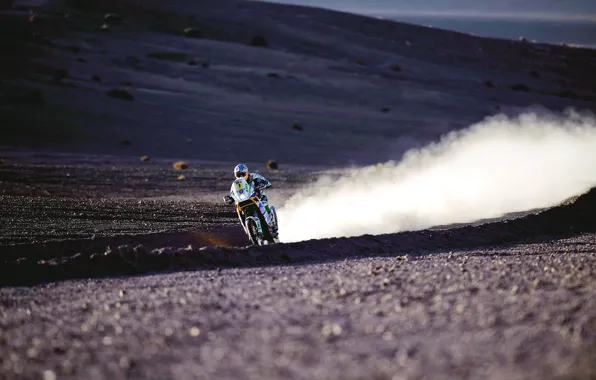 Picture road, sport, desert, dust, rally, rally, desert, moto racing