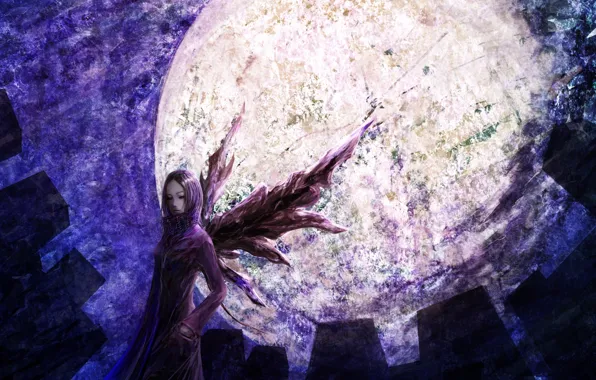 Picture night, home, wings, the full moon, Tokyo Ghoul, Bring Kirishima