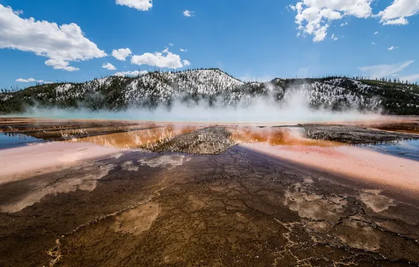 Landscape, nature, Grand Prismatic Spring