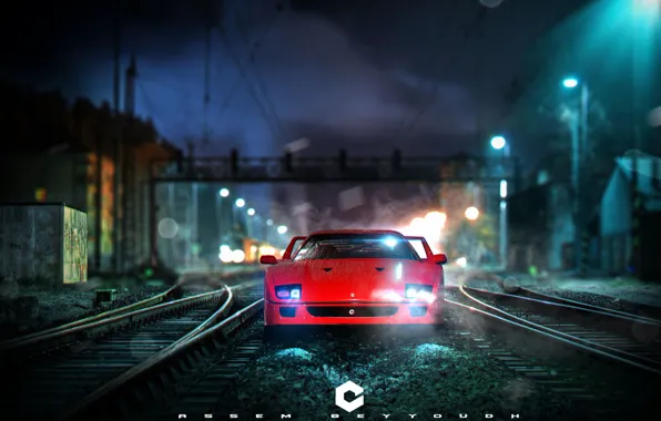 Red, Auto, Machine, Ferrari, Rails, NFS, Need for Speed, Concept Art