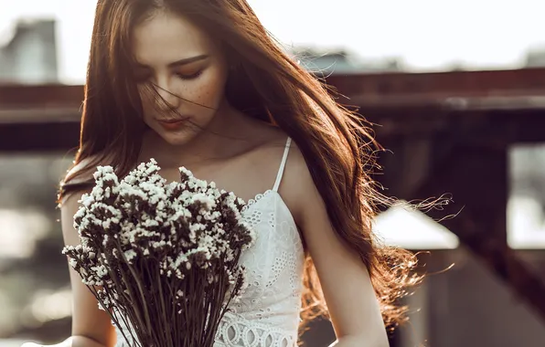 Girl, pose, background