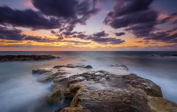 Picture sea, sunset, Cyprus, Cyprus, Kissonerga, Coral Bay