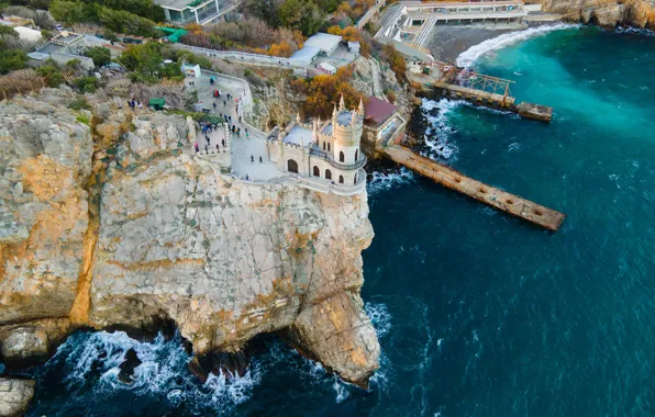 Picture sea, landscape, nature, castle, rocks, the view from the top, Swallow's nest, Yalta