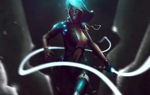 Look, girl, costume, step, light sticks