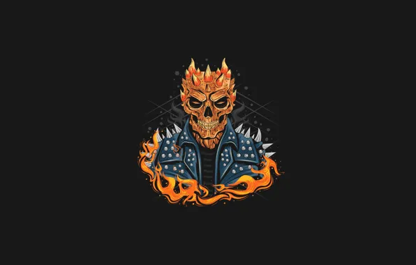 Minimalism, Fire, Monster, Style, Background, The demon, Fire, Monster