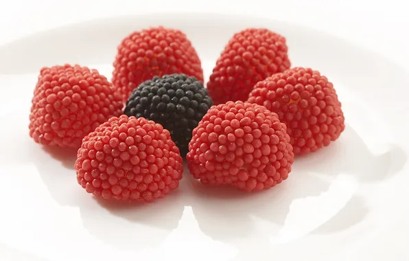 Raspberry, plate, red