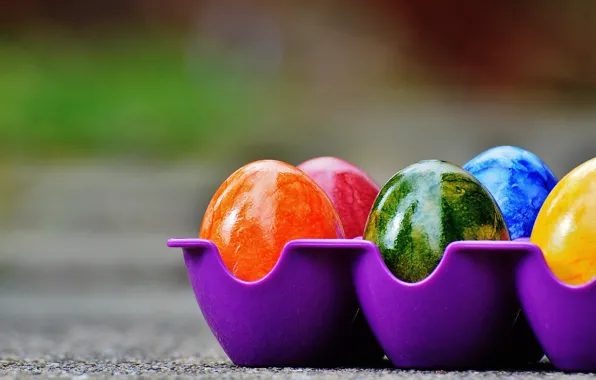 Colorful, Easter, rainbow, Easter, eggs, decoration, Happy, the painted eggs