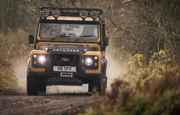 Dirt, Land Rover, Yellow, SUV, Defender, Land Rover, 2021, 405 hp