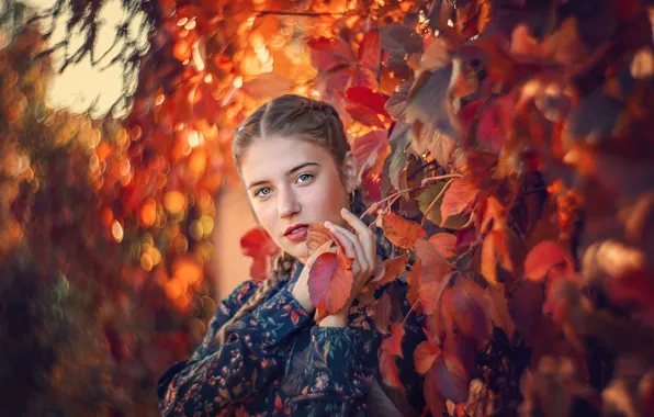 Autumn, look, girl, face, portrait, makeup, Tanya Markova