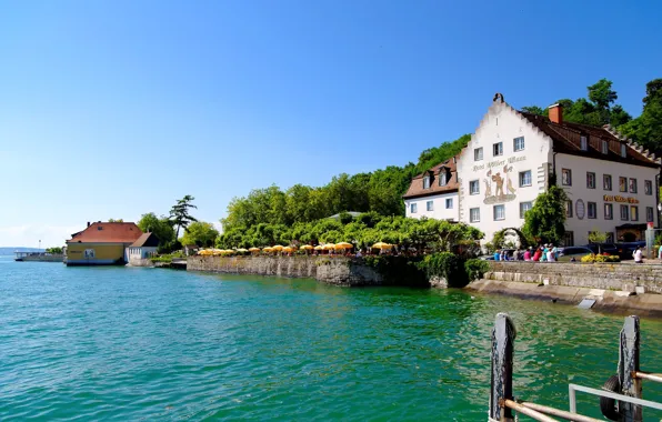 Picture water, trees, nature, the city, lake, house, river, Germany