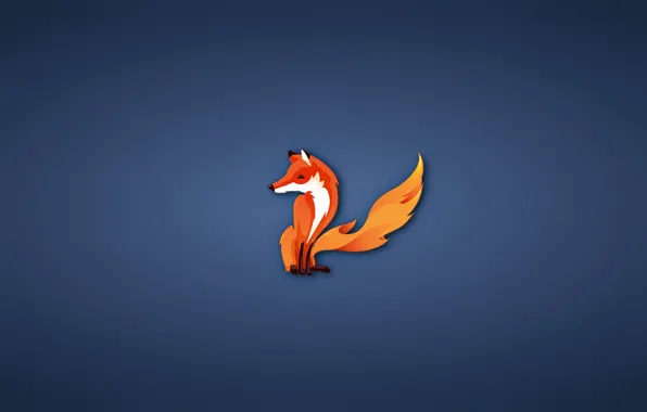Picture minimalism, Fox, firefox, fox, blue background
