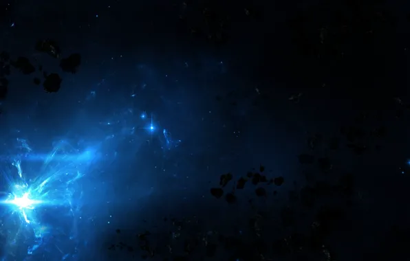 Stars, nebula, the darkness, asteroids, space