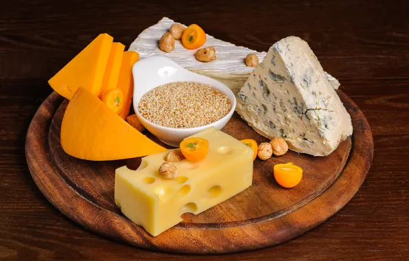 Picture cheese, Board, nuts
