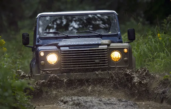 Background, dirt, jeep, SUV, Land Rover, the front, Defender, Land Rover