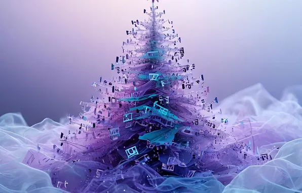 New year, Tree, Purple