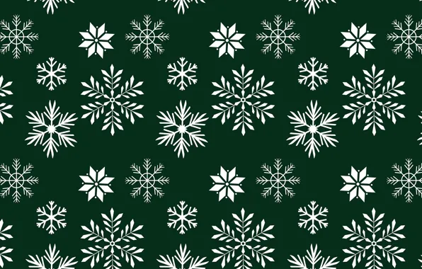 Picture snowflakes, green, background, texture