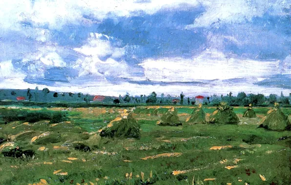 Vincent van Gogh, stack, Wheat Fields, with Stacks