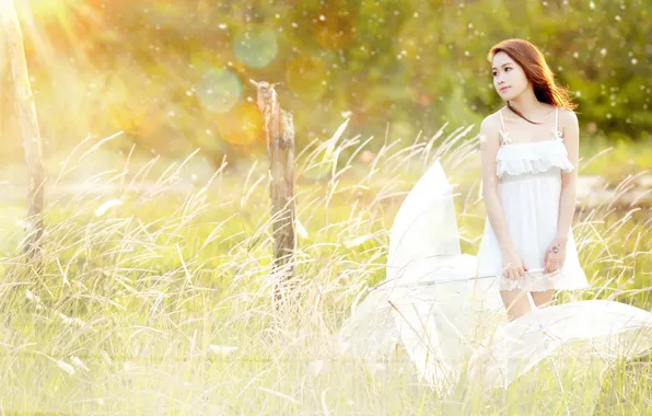 Summer, girl, light
