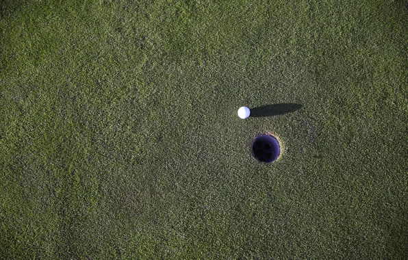 Picture field, the ball, hole, green, Golf