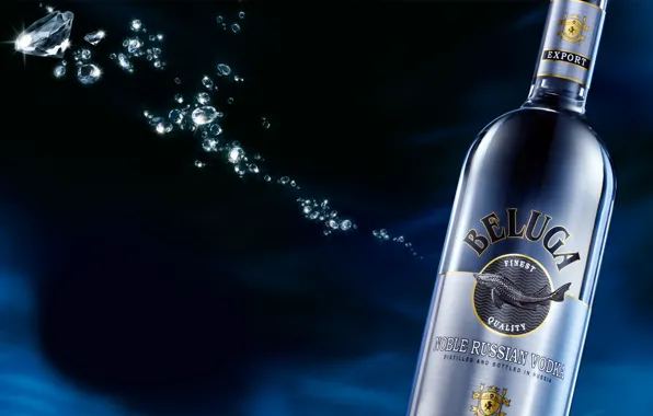 Drops, background, bottle, diamonds, vodka, Beluga, vodka, Beluga