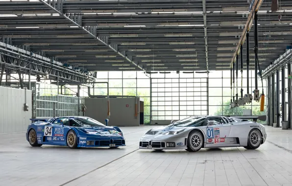 Bugatti, pair, supercars, EB110, Bugatti EB110 SS LM
