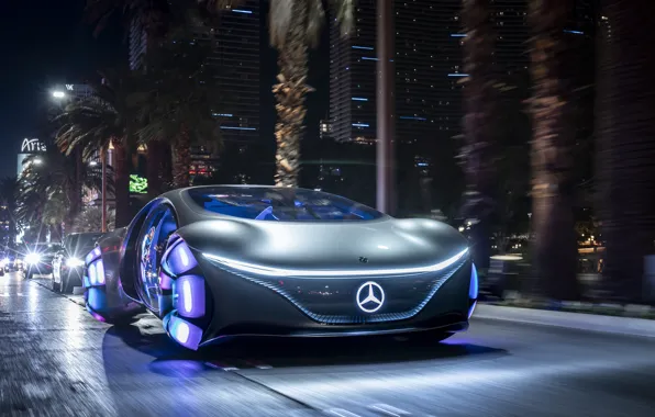 The city, street, speed, Vision, Mercedes Benz, street, speed, 2020
