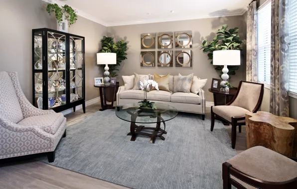 Picture design, sofa, pillow, mirror, lamp, wardrobe, design, living room