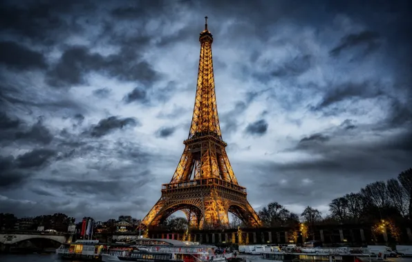 Clouds, France, Paris, tower