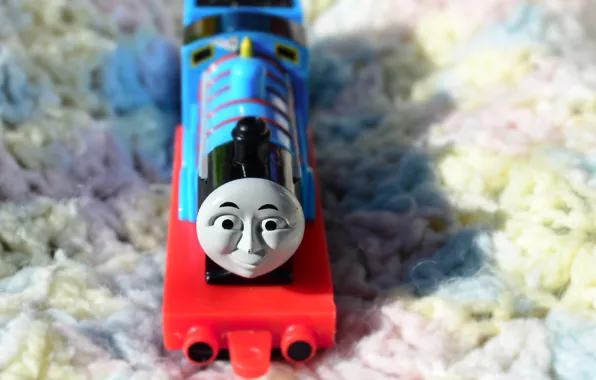 Toy, children, blanket, white background, train, blue color
