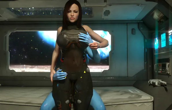 Erotic, chest, girl, body, Tits, costume, mass effect, spaceship