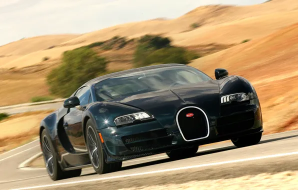 Picture road, auto, speed, Bugatti Veyron, the front, Super Sport, 16.4