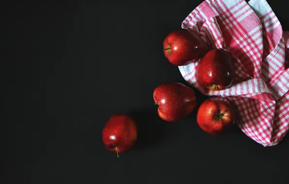 Picture red, food, fruits, apples, healthy, tablecloth